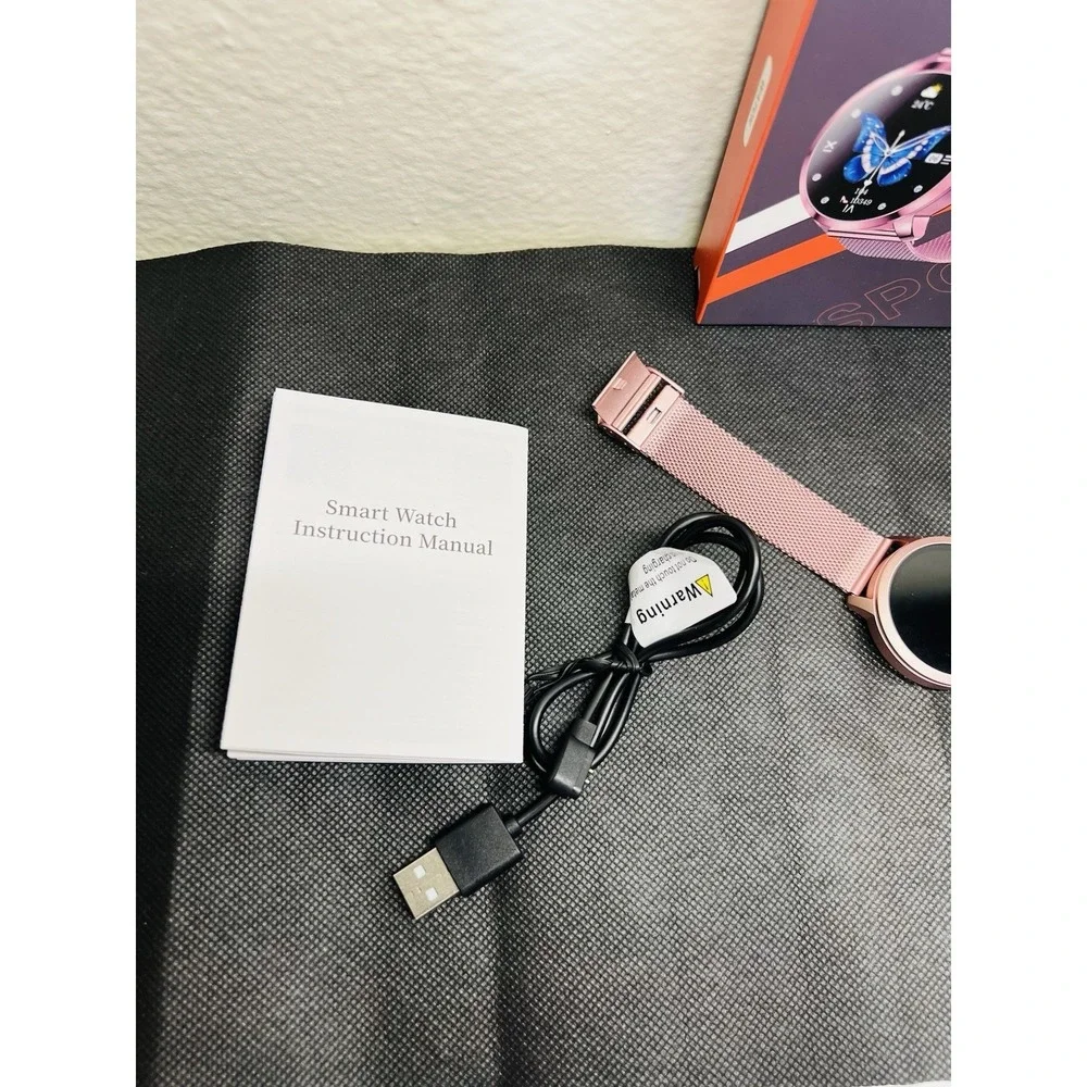 Smart Watch Women Answer Calls AMOLED Android iPhone Pink Monitor